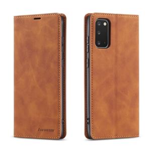 Voor Galaxy S20 Forwenw Dream Series Oil Edge Strong Magnetism Horizontal Flip Leather Case met Holder & Card Slots & Wallet & Photo Frame(Brown)