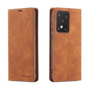 Voor Galaxy S20 Ultra Forwenw Dream Series Oil Edge Strong Magnetism Horizontal Flip Leather Case met Holder & Card Slots & Wallet & Photo Frame(Brown