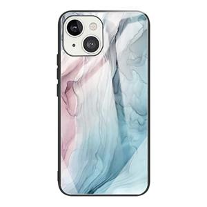 huismerk Abstract marmeren patroon glas beschermhoes voor iphone 13 mini (abstract grijs)