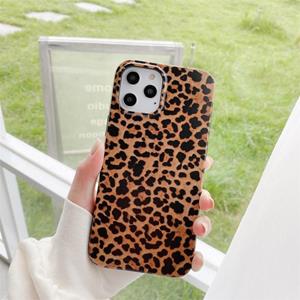 huismerk Leopard Patroon Niet-volledige dekking TPU beschermhoes voor iPhone 13 (bruin)