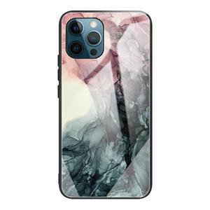 huismerk Abstract Marmeren Patroon Glas Bescherming van de Glas voor iPhone 13 Pro (Abstract Zwart)