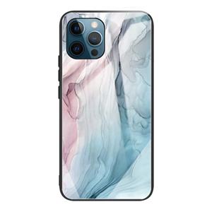 huismerk Abstract marmeren patroon glas beschermhoes voor iphone 13 pro (abstract grijs)