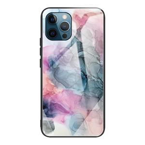 huismerk Abstract marmeren patroon glas beschermhoes voor iphone 13 pro (abstracte multicolor)