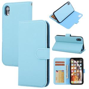 huismerk Cross Texture Detachable Leather Phone Case For iPhone XR(Blue)