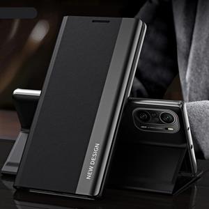 huismerk For Xiaomi Mi 11i / Poco F3 / Redmi K40 / K40 Pro Side Electroplated Magnetic Ultra-Thin Horizontal Flip Leather Case with Holder(Black)