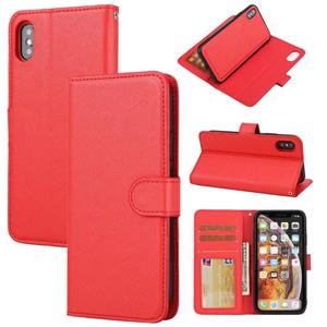 huismerk Cross Texture Detachable Leather Phone Case For iPhone XS Max(Red)