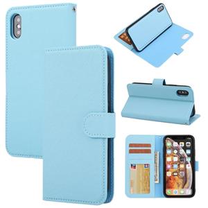 huismerk Cross Texture Detachable Leather Phone Case For iPhone XS Max(Blue)