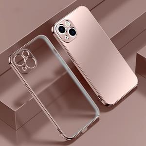 huismerk Geklakte Edge Frosted TPU Shockproof Case voor iPhone 13 Mini (roze goud)