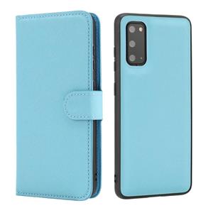 huismerk For Samsung Galaxy S20 Cross Texture Detachable Leather Phone Case(Blue)