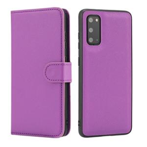 huismerk For Samsung Galaxy S20 Cross Texture Detachable Leather Phone Case(Purple)