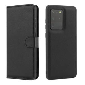 huismerk For Samsung Galaxy S20 Ultra Cross Texture Detachable Leather Phone Case(Black)