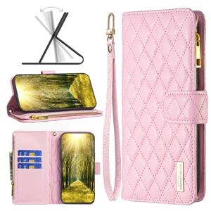 huismerk Voor OPPO A94 5G / Reno5 Z 5G Diamond Rastice Zipper Wallet Leather Flip Phone Case