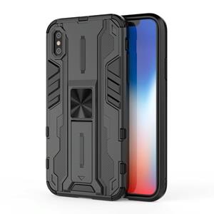 huismerk Supersonische PC + TPU schokbestendige beschermhoes met houder voor iPhone X & XS (zwart)