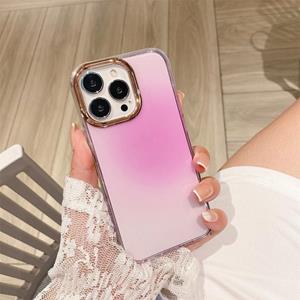 huismerk Glitter Powder Electroplating Smudge Gradient Shockproof Phone Case voor iPhone 13 Pro (Gradient Pink J7)