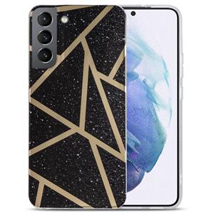 huismerk Voor Samsung Galaxy S22 5G Electroplating IMD Marble TPU Telefoonhoes