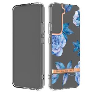 huismerk Voor Samsung Galaxy S22 Bloemen en Planten Serie IMD TPU Telefoonhoes (Orchidee Peony)