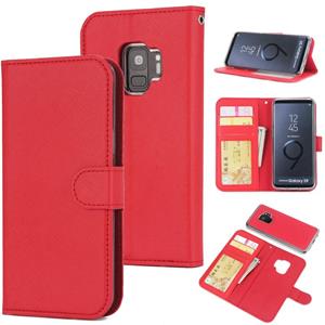 huismerk For Samsung Galaxy S9 Cross Texture Detachable Leather Phone Case(Red)