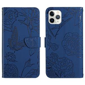 huismerk Huid Feel Butterfly Peony reliëf lederen telefooncase voor iPhone 13 pro max