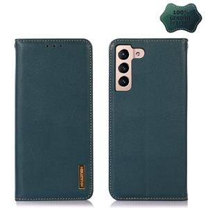 huismerk For Samsung Galaxy S22+ 5G KHAZNEH Nappa Top Layer Cowhide Leather Phone Case(Green)