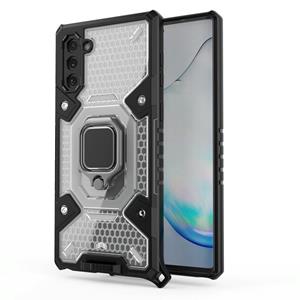 huismerk Voor Samsung Galaxy Note10 Space PC + TPU Ringhouder Beschermhoes