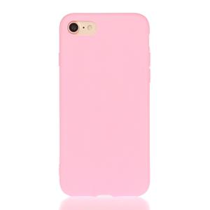 huismerk Voor iPhone SE (2020) Solid Color Aatte TPU Telefoonhoes(Magenta)