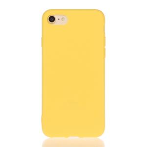 Huismerk Voor iPhone SE (2020) Solid Color Aatte TPU Telefoonhoes(Geel)
