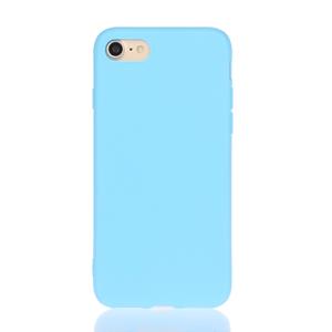 Huismerk Voor iPhone SE (2020) Solid Color Aatte TPU Telefoonhoes (Skay Blue)