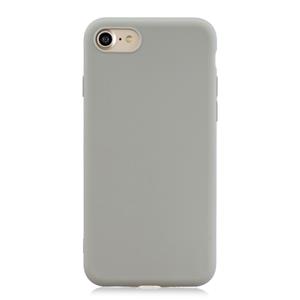 Huismerk Voor iPhone SE (2020) Solid Color Aatte TPU Telefoonhoes (Grijs)