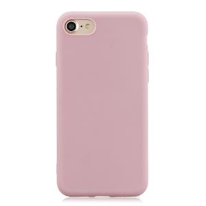 Huismerk Voor iPhone SE (2020) Solid Color Aatte TPU Telefoonhoes (Roze)