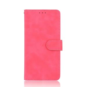 huismerk Voor iPhone 12 Solid Color Skin Feel Magnetic Buckle Horizontale Flip Kalf Texture PU Lederen case met Holder & Card Slots & Wallet(Rose Gold)