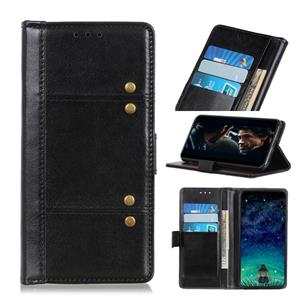 huismerk Peas Crazy Horse Texture Horizontale Flip Lederen Case met Holder & Card Slots & Wallet Voor iPhone 12 mini(Zwart)