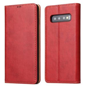 huismerk Horizontale Flip PU lederen case voor Galaxy S10 met houder & kaartsleuf & portemonnee (rood)