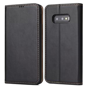 huismerk Horizontale Flip PU lederen case voor Galaxy S10e met houder & Card slot & portemonnee (zwart)