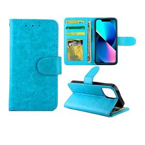 huismerk Crazy Horse Textuur Lederen Horizontale Flip Bescherming Case met Houder & Kaart Slots & Portemonnee & Fotolijst voor iPhone 13 Mini (Baby Blue)