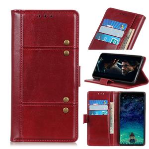 huismerk Peas Crazy Horse Texture Horizontale Flip Lederen Case met Holder & Card Slots & Wallet Voor iPhone 12 mini(Rood)