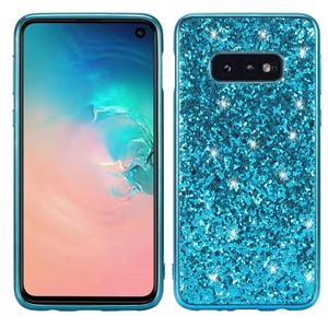 huismerk Glitter poeder schokbestendig TPU beschermende case voor Galaxy S10 (blauw)