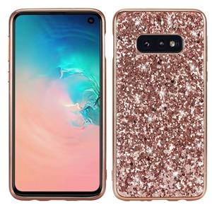 huismerk Glitter poeder schokbestendig TPU beschermende case voor Galaxy S10 (Rose Gold)