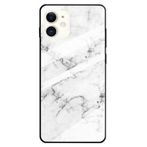 huismerk Fashion Marble Tempered Glass Beschermhoes voor iPhone 12 mini (Wit)