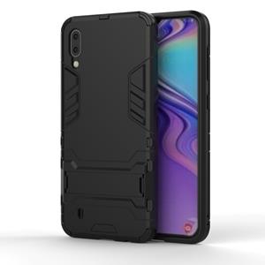 huismerk Schokbestendige PC + TPU Case voor Galaxy M10 met houder (zwart)