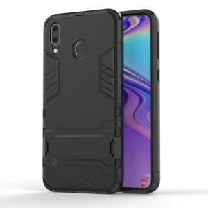 huismerk Schokbestendige PC + TPU Case voor Galaxy M20 met houder (zwart)