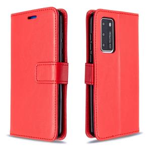 Huismerk Voor Huawei P40 Crazy Horse Texture Horizontal Flip Leather Case met Holder & Card Slots & Wallet & Photo Frame(Red)