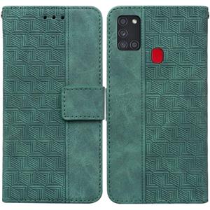 huismerk Voor Samsung Galaxy A21S geometrische reliëf lederen telefooncase