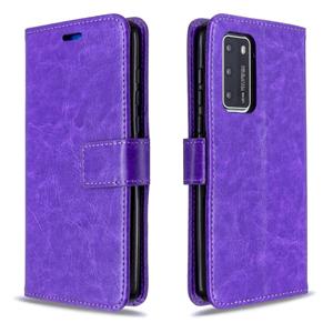 Huismerk Voor Huawei P40 Crazy Horse Texture Horizontal Flip Leather Case met Holder & Card Slots & Wallet & Photo Frame(Purple)
