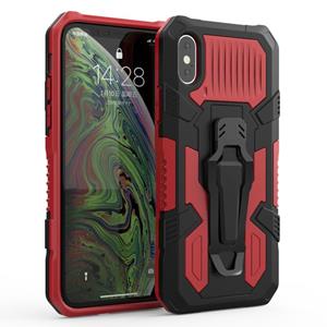 huismerk Voor iPhone X / XS Machine Armor Warrior Shockproof PC + TPU Beschermhoes(Rood)