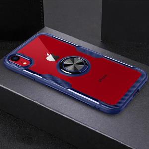 huismerk Magnetische 360 graden rotatie ringhouder armor beschermhoes voor iPhone XR (blauw)