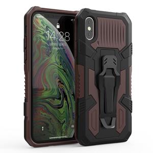 huismerk Voor iPhone X / XS Machine Armor Warrior Shockproof PC + TPU Beschermhoes (Donkerbruin)