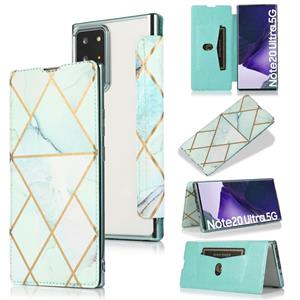 huismerk Voor Samsung Galaxy Note20 Ultra Bronzing Plating PU + TPU Horizontale Flip Lederen Case met Houder & Card Slot