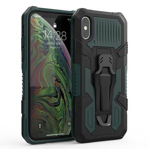 huismerk Voor iPhone X / XS Machine Armor Warrior Shockproof PC + TPU Beschermhoes (Donkergroen)