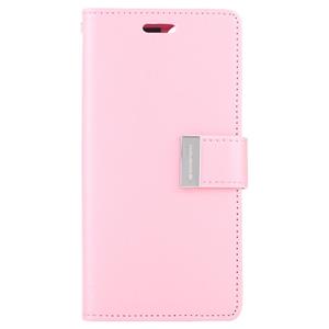 Voor iPhone 12 GOOSPERY RICH DIARY Crazy Horse Texture Horizontale Flip Lederen case met Holder & Card Slots & Wallet(Pink)