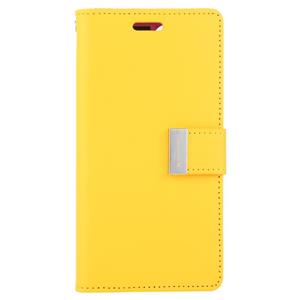 Voor iPhone 12 GOOSPERY RICH DIARY Crazy Horse Texture Horizontale Flip Lederen case met Holder & Card Slots & Wallet(Geel)